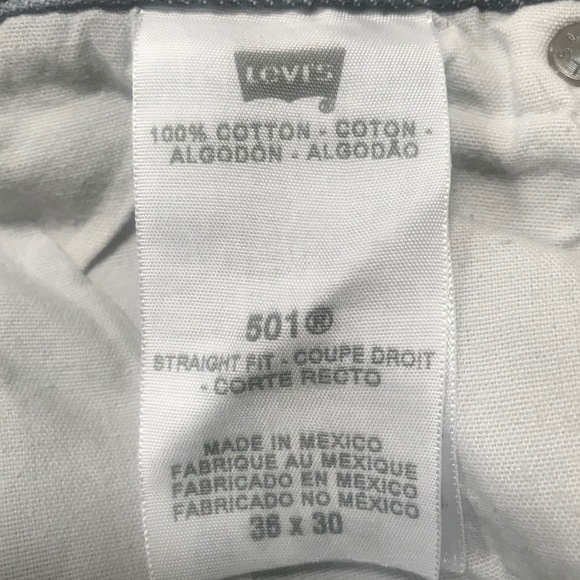 Levi's 501 Faded Black Jeans. Made in Mexico - Picture 3 of 3